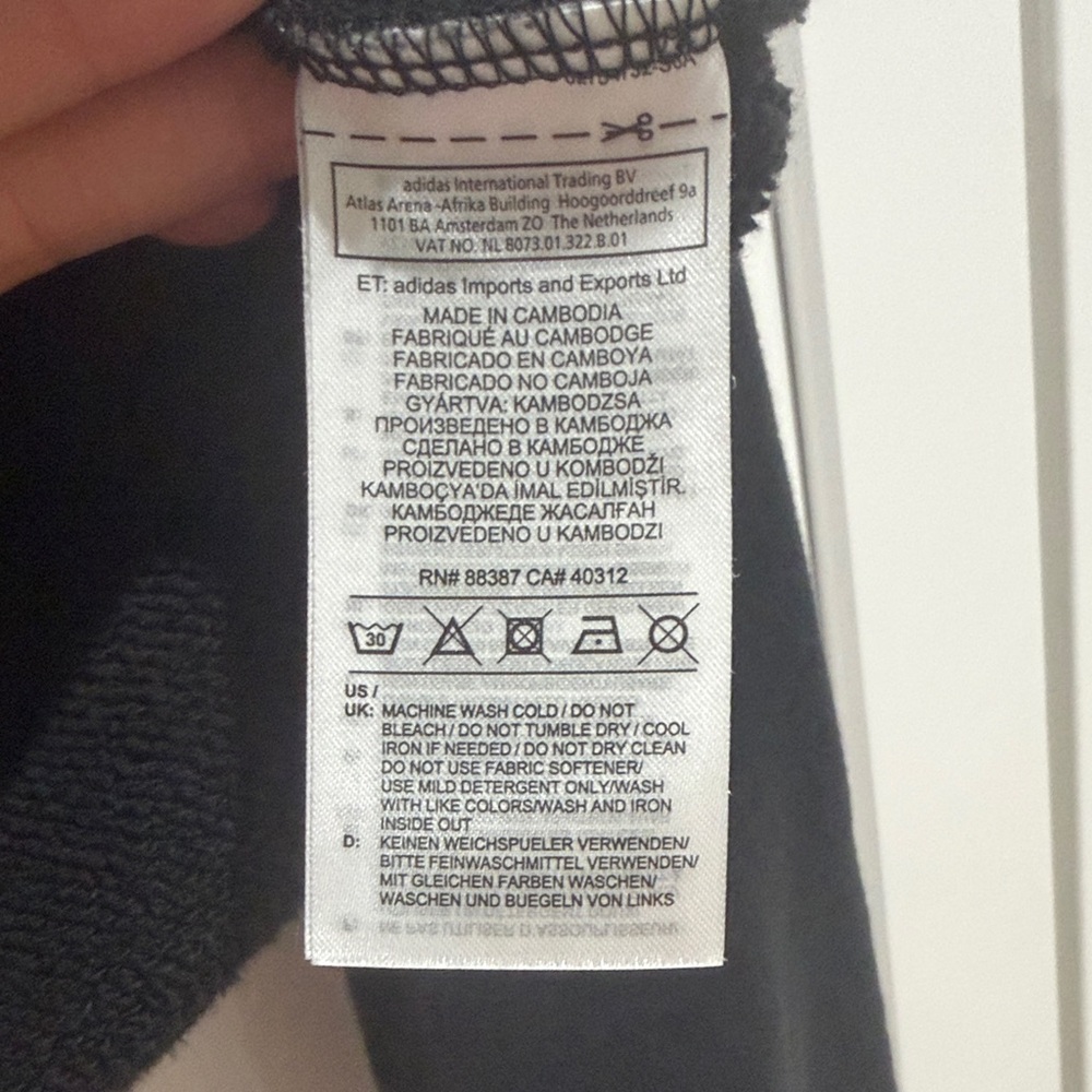 adidas Black & White Cropped Trefoil Pullover - Picture 5 of 6